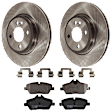 KIT-072924-3967 2-Wheel Set Front Brake Disc and Pad Kit, Plain Surface 4 Lugs 276 mm Semi-metallic, Includes (2) Brake Disc and (1) Brake Pad Set