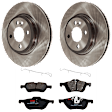 KIT-072924-3971 2-Wheel Set Front Brake Disc and Pad Kit, Plain Surface 4 Lugs 276 mm Semi-metallic, Includes (2) Brake Disc and (1) Brake Pad Set