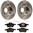 KIT-072924-3976 2-Wheel Set Front Brake Disc and Pad Kit, Plain Surface 4 Lugs 279.91 mm Ceramic, Includes (1) Brake Pad Set and (2) Brake Disc