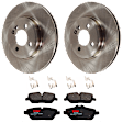 KIT-072924-3980 2-Wheel Set Front Brake Disc and Pad Kit, Plain Surface 4 Lugs 279.91 mm Semi-metallic, Includes (1) Brake Pad Set and (2) Brake Disc