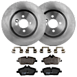 KIT-072924-3987 2-Wheel Set Front Brake Disc and Pad Kit, Plain Surface 4 Lugs 293.88 mm Semi-metallic, Includes (2) Brake Disc and (1) Brake Pad Set