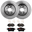 KIT-072924-3992 2-Wheel Set Front Brake Disc and Pad Kit, Plain Surface 4 Lugs 293.88 mm Semi-metallic, Includes (2) Brake Disc and (1) Brake Pad Set