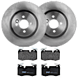 KIT-072924-3999 2-Wheel Set Front Brake Disc and Pad Kit, Plain Surface 4 Lugs 293.88 mm Semi-metallic, Includes (2) Brake Disc and (1) Brake Pad Set