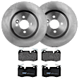 KIT-072924-4004 2-Wheel Set Front Brake Disc and Pad Kit, Plain Surface 4 Lugs 315.98 mm Semi-metallic, Includes (2) Brake Disc and (1) Brake Pad Set