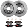 KIT-072924-4005 2-Wheel Set Front Brake Disc and Pad Kit, Plain Surface 4 Lugs 315.98 mm Semi-metallic, Includes (2) Brake Disc and (1) Brake Pad Set