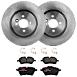 KIT-072924-4006 2-Wheel Set Front Brake Disc and Pad Kit, Plain Surface 4 Lugs 315.98 mm Semi-metallic, Includes (2) Brake Disc and (1) Brake Pad Set