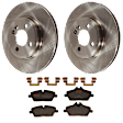 KIT-072924-4011 2-Wheel Set Front Brake Disc and Pad Kit, Plain Surface 4 Lugs 279.91 mm Ceramic, Includes (1) Brake Pad Set and (2) Brake Disc