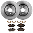 KIT-072924-4012 2-Wheel Set Front Brake Disc and Pad Kit, Plain Surface 4 Lugs 293.88 mm Ceramic, Includes (2) Brake Disc and (1) Brake Pad Set