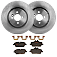 KIT-072924-4013 2-Wheel Set Front Brake Disc and Pad Kit, Plain Surface 4 Lugs 315.98 mm Ceramic, Includes (2) Brake Disc and (1) Brake Pad Set