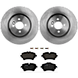 KIT-072924-4032 2-Wheel Set Front Brake Disc and Pad Kit, Plain Surface 4 Lugs 293.88 mm Semi-metallic, Includes (2) Brake Disc and (1) Brake Pad Set