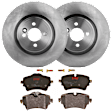 KIT-072924-4033 2-Wheel Set Front Brake Disc and Pad Kit, Plain Surface 4 Lugs 293.88 mm Semi-metallic, Includes (2) Brake Disc and (1) Brake Pad Set