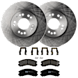 KIT-072924-4077 2-Wheel Set Front Brake Disc and Pad Kit, Plain Surface 5 Lugs 275.84 mm Semi-metallic, Includes (2) Brake Disc and (1) Brake Pad Set