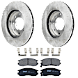 KIT-072924-4080 2-Wheel Set Front Brake Disc and Pad Kit, Plain Surface 4 Lugs 257.05 mm Ceramic, Includes (1) Brake Pad Set and (2) Brake Disc