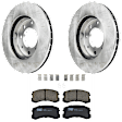 KIT-072924-4104 2-Wheel Set Front Brake Disc and Pad Kit, Plain Surface 4 Lugs 257.05 mm Ceramic, Includes (1) Brake Pad Set and (2) Brake Disc