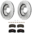 KIT-072924-4105 2-Wheel Set Front Brake Disc and Pad Kit, Plain Surface 4 Lugs 257.05 mm Ceramic, Includes (1) Brake Pad Set and (2) Brake Disc