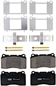 KIT-072924-4122 2-Wheel Set Front Brake Disc and Pad Kit, Plain Surface 4 Lugs 257.05 mm Ceramic, Includes (1) Brake Pad Set and (2) Brake Disc