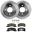 KIT-072924-4168 2-Wheel Set Front Brake Disc and Pad Kit, Plain Surface 4 Lugs 229.5 mm Ceramic, Includes (2) Brake Disc and (1) Brake Pad Set