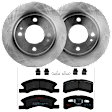 KIT-072924-4169 2-Wheel Set Front Brake Disc and Pad Kit, Plain Surface 4 Lugs 229.5 mm Ceramic, Includes (2) Brake Disc and (1) Brake Pad Set