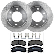 KIT-072924-4174 2-Wheel Set Front Brake Disc and Pad Kit, Plain Surface 6 Lugs 290.07 mm Semi-metallic, Includes (1) Brake Pad Set and (2) Brake Disc