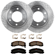KIT-072924-4175 2-Wheel Set Front Brake Disc and Pad Kit, Plain Surface 6 Lugs 290.07 mm Semi-metallic, Includes (1) Brake Pad Set and (2) Brake Disc