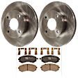 KIT-072924-4180 2-Wheel Set Front Brake Disc and Pad Kit, Plain Surface 4 Lugs 257.05 mm Ceramic, Includes (2) Brake Disc and (1) Brake Pad Set