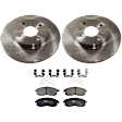 KIT-072924-4184 2-Wheel Set Front Brake Disc and Pad Kit, Plain Surface 4 Lugs 279.91 mm Ceramic, Includes (2) Brake Disc and (1) Brake Pad Set