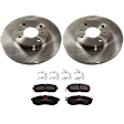 2006 Nissan Sentra - 2-Wheel Set Front Brake Disc and Pad Kit, Plain Surface, 4 Lugs, 279.91 mm, Ceramic, For Models Without Brembo Brakes, 2.5L 4Cyl, Includes (2) Disc and (1) Pad Set
