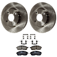 KIT-072924-4196 2-Wheel Set Front Brake Disc and Pad Kit, Plain Surface 4 Lugs 279.91 mm Ceramic, Includes (2) Brake Disc and (1) Brake Pad Set