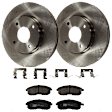KIT-072924-4201 2-Wheel Set Front Brake Disc and Pad Kit, Plain Surface 4 Lugs 279.91 mm Semi-metallic, Includes (2) Brake Disc and (1) Brake Pad Set
