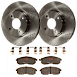 KIT-072924-4203 2-Wheel Set Front Brake Disc and Pad Kit, Plain Surface 4 Lugs 279.91 mm Semi-metallic, Includes (2) Brake Disc and (1) Brake Pad Set