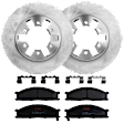 KIT-072924-4218 2-Wheel Set Front Brake Disc and Pad Kit, Plain Surface 6 Lugs 249.94 mm Semi-metallic RWD, Includes (1) Brake Pad Set and (2) Brake Disc