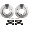 KIT-072924-4229 2-Wheel Set Front Brake Disc and Pad Kit, Plain Surface 8 Lugs 359.92 mm Semi-metallic, Includes (2) Brake Disc and (1) Brake Pad Set