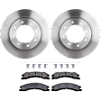 KIT-072924-4230 2-Wheel Set Front Brake Disc and Pad Kit, Plain Surface 8 Lugs 359.92 mm Semi-metallic, Includes (2) Brake Disc and (1) Brake Pad Set