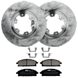 KIT-072924-4235 2-Wheel Set Front Brake Disc and Pad Kit, Plain Surface 6 Lugs 299.97 mm Ceramic, Includes (2) Brake Disc and (1) Brake Pad Set