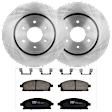 KIT-072924-4237 2-Wheel Set Front Brake Disc and Pad Kit, Plain Surface 6 Lugs 295.91 mm Ceramic, Includes (1) Brake Pad Set and (2) Brake Disc