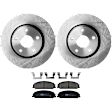 KIT-072924-4313 2-Wheel Set Front Brake Disc and Pad Kit, Plain Surface 5 Lugs 297.94 mm Ceramic, Includes (2) Brake Disc and (1) Brake Pad Set
