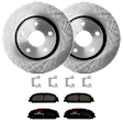 KIT-072924-4314 2-Wheel Set Front Brake Disc and Pad Kit, Plain Surface 5 Lugs 297.94 mm Ceramic, Includes (2) Brake Disc and (1) Brake Pad Set