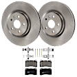 KIT-072924-4319 2-Wheel Set Brake Disc and Pad Kit, Plain Surface 5 Lugs 355.35 mm Ceramic, Includes (2) Brake Disc and (1) Brake Pad Set