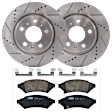 KIT-072924-4334 2-Wheel Set Front Brake Disc and Pad Kit, Cross-drilled and Slotted 5 Lugs 296.93 mm Ceramic, Includes (2) Brake Disc and (1) Brake Pad Set