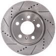 KIT-072924-4334 2-Wheel Set Front Brake Disc and Pad Kit, Cross-drilled and Slotted 5 Lugs 296.93 mm Ceramic, Includes (2) Brake Disc and (1) Brake Pad Set