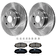 KIT-072924-4344 2-Wheel Set Front Brake Disc and Pad Kit, Plain Surface 5 Lugs 275.08 mm Ceramic, Includes (1) Brake Pad Set and (2) Brake Disc