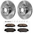KIT-072924-4346 2-Wheel Set Front Brake Disc and Pad Kit, Plain Surface 5 Lugs 275.08 mm Ceramic, Includes (1) Brake Pad Set and (2) Brake Disc