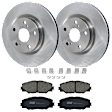 KIT-072924-4357 2-Wheel Set Front Brake Disc and Pad Kit, Plain Surface 5 Lugs 295.91 mm Ceramic, Includes (1) Brake Pad Set and (2) Brake Disc