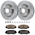 KIT-072924-4359 2-Wheel Set Front Brake Disc and Pad Kit, Plain Surface 5 Lugs 295.91 mm Ceramic, Includes (1) Brake Pad Set and (2) Brake Disc