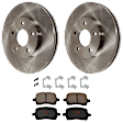KIT-072924-436 2-Wheel Set Front Brake Disc and Pad Kit, Plain Surface 5 Lugs 276.2 mm Ceramic, Includes (1) Brake Pad Set and (2) Brake Disc