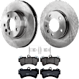 KIT-072924-4389 2-Wheel Set Front Brake Disc and Pad Kit, Plain Surface 5 Lugs 329.95 mm Semi-metallic, Includes (1) Brake Pad Set and (2) Brake Disc
