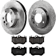 KIT-072924-4395 2-Wheel Set Front Brake Disc and Pad Kit, Plain Surface 5 Lugs 329.95 mm Semi-metallic, Includes (1) Brake Pad Set and (2) Brake Disc