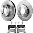 KIT-072924-4399 2-Wheel Set Front Brake Disc and Pad Kit, Plain Surface 5 Lugs 329.95 mm Semi-metallic, Includes (1) Brake Pad Set and (2) Brake Disc