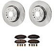 KIT-072924-4416 2-Wheel Set Front Brake Disc and Pad Kit, Plain Surface 6 Lugs 378 mm Semi-metallic, Includes (1) Brake Pad Set and (2) Brake Disc