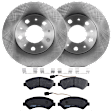 KIT-072924-4418 2-Wheel Set Front Brake Disc and Pad Kit, Plain Surface 5 Lugs 300 mm Semi-metallic, Includes (2) Brake Disc and (1) Brake Pad Set